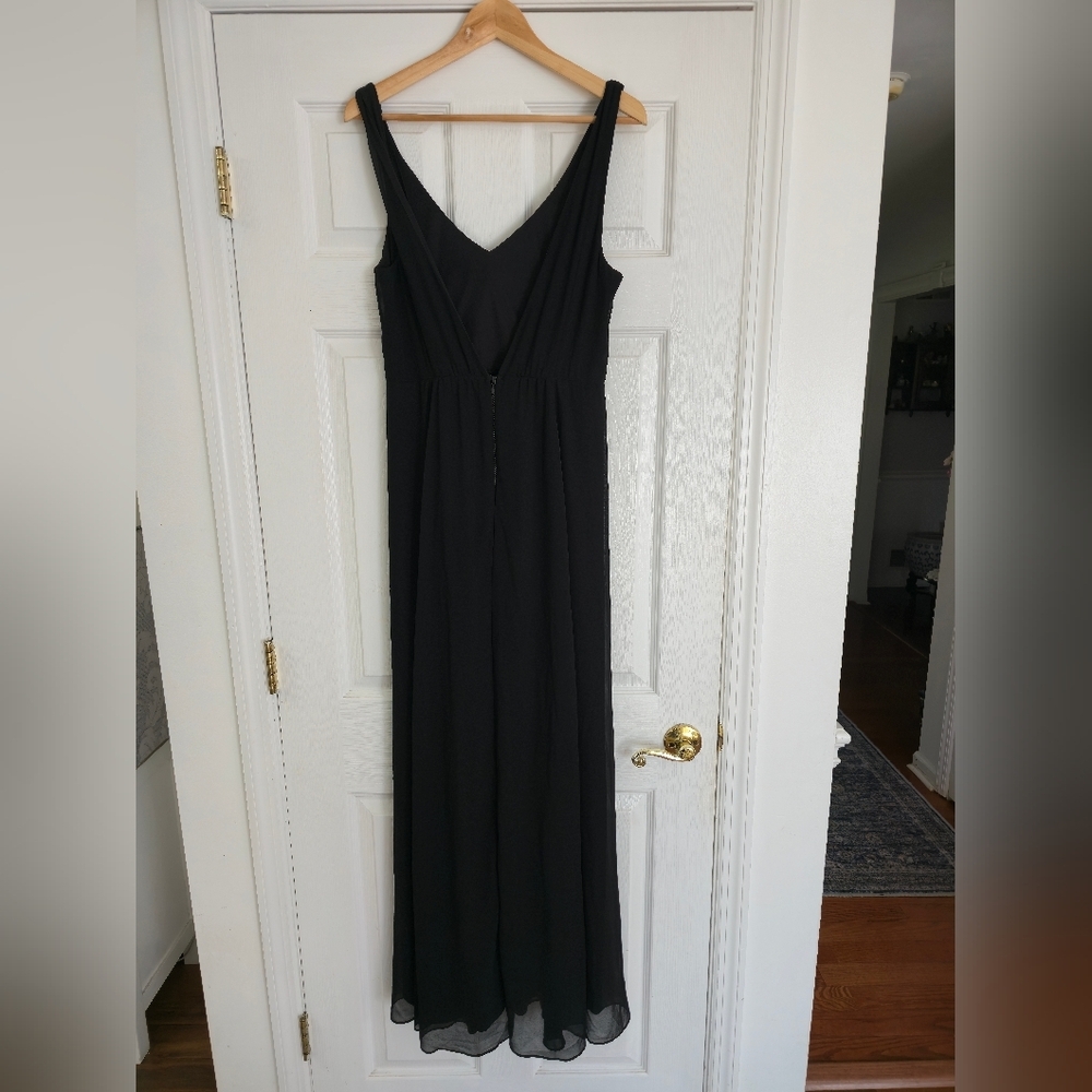 Show Me Your Mumu Jenn Long Black Dress Lined Vneck Size XL